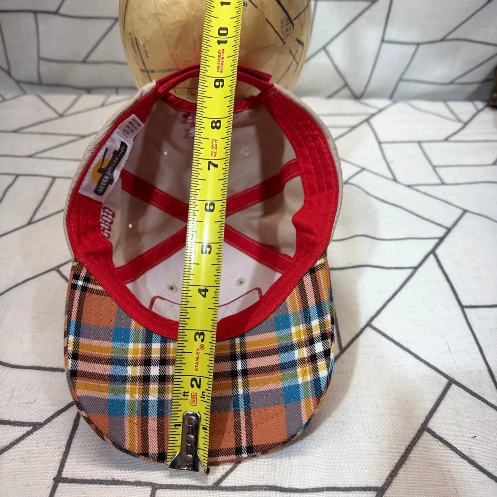 Silver Dollar City Hat Youth Tan Plaid Fire In The Hole Baldknobbers Cap READ